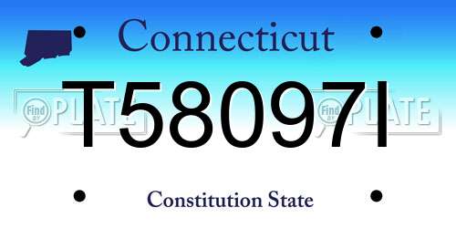 T58097I Connecticut License Plate