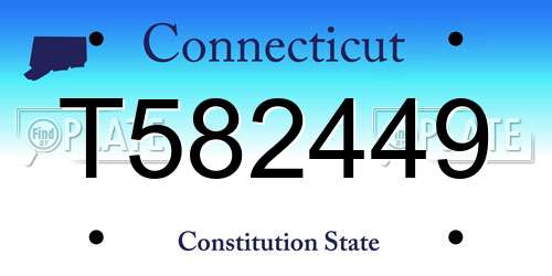 T582449 Connecticut License Plate