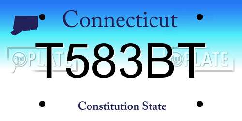 T583BT Connecticut License Plate