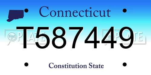 T587449 Connecticut License Plate