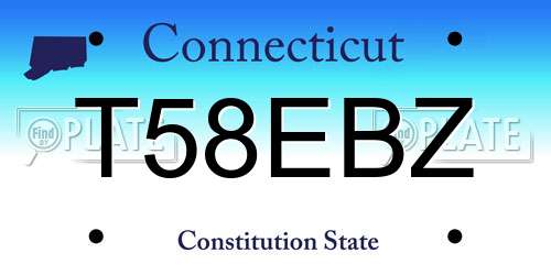 T58EBZ Connecticut License Plate