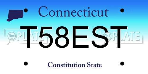 T58EST Connecticut License Plate