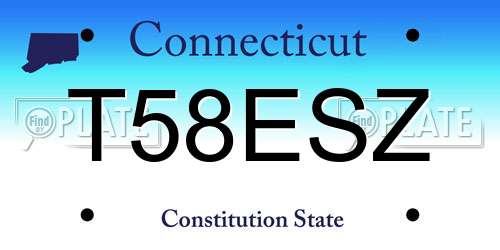 T58ESZ Connecticut License Plate