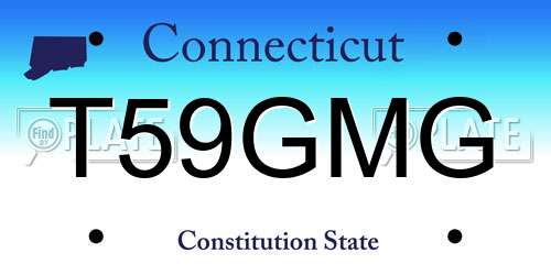 T59GMG Connecticut License Plate