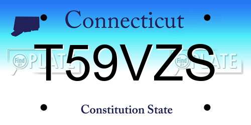 T59VZS Connecticut License Plate