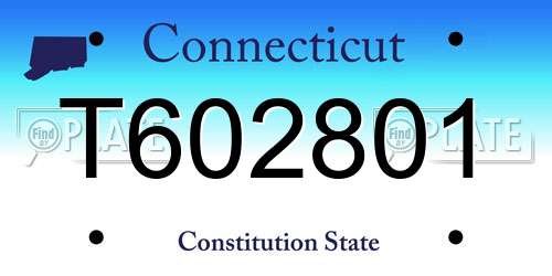 T602801 Connecticut License Plate