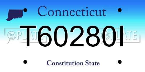 T60280I Connecticut License Plate