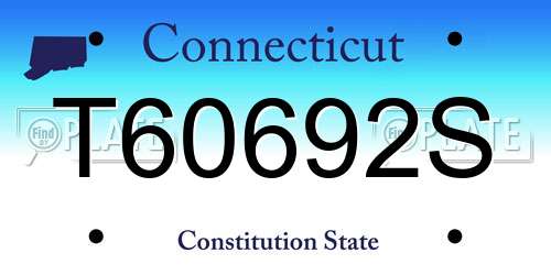 T60692S Connecticut License Plate