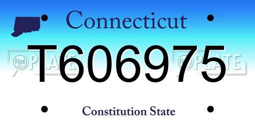 T606975 Connecticut License Plate