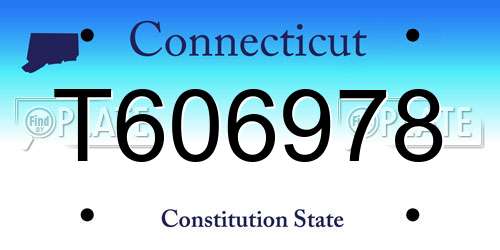 T606978 Connecticut License Plate