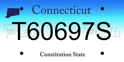 T60697S Connecticut License Plate