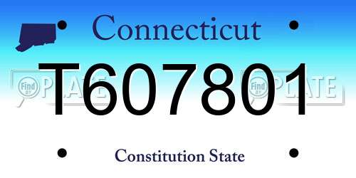 T607801 Connecticut License Plate