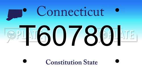 T60780I Connecticut License Plate