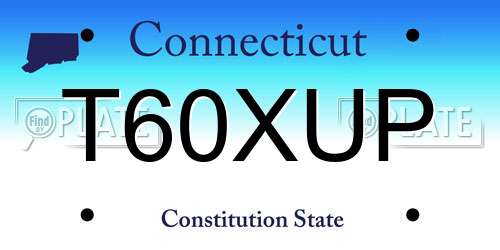 T60XUP Connecticut License Plate
