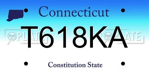 T618KA Connecticut License Plate