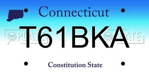 T61BKA Connecticut License Plate