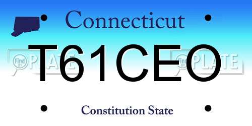 T61CEO Connecticut License Plate