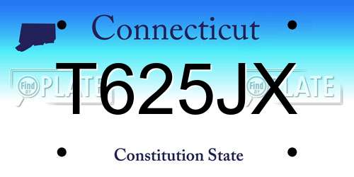 T625JX Connecticut License Plate