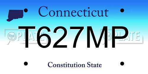 T627MP Connecticut License Plate