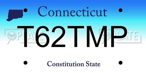 T62TMP Connecticut License Plate