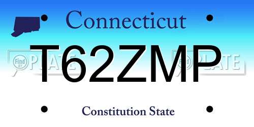 T62ZMP Connecticut License Plate