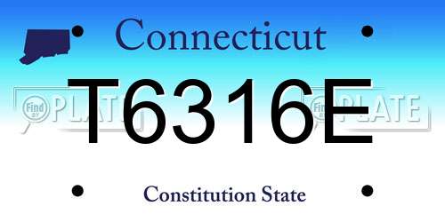 T6316E Connecticut License Plate