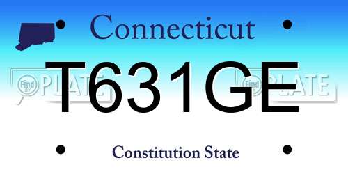 T631GE Connecticut License Plate
