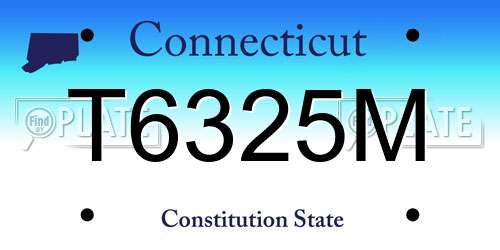 T6325M Connecticut License Plate