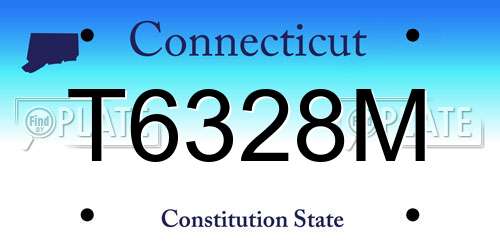 T6328M Connecticut License Plate