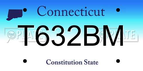 T632BM Connecticut License Plate