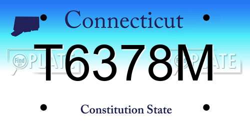 T6378M Connecticut License Plate