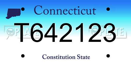 T642123 Connecticut License Plate