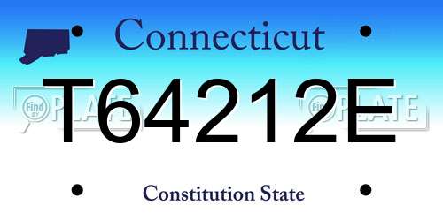 T64212E Connecticut License Plate
