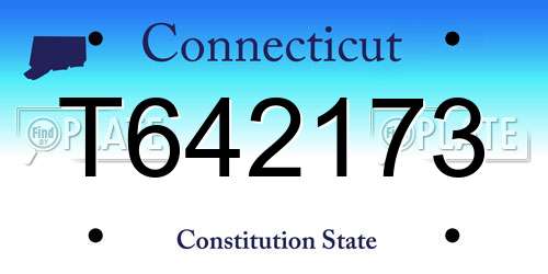 T642173 Connecticut License Plate