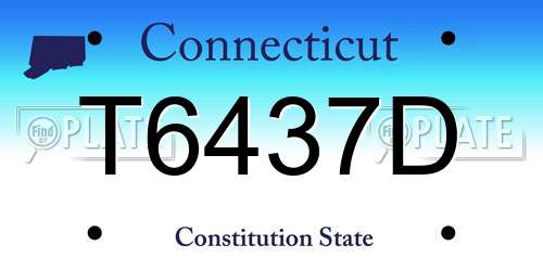 T6437D Connecticut License Plate