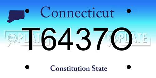 T6437O Connecticut License Plate