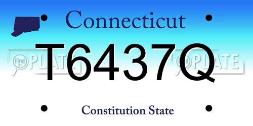 T6437Q Connecticut License Plate