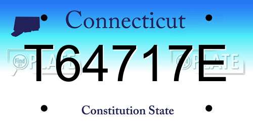 T64717E Connecticut License Plate