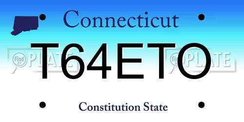 T64ETO Connecticut License Plate