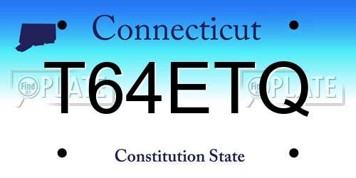 T64ETQ Connecticut License Plate