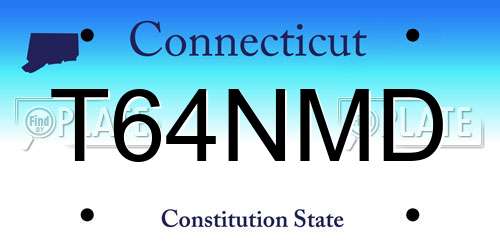 T64NMD Connecticut License Plate