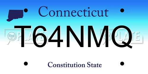 T64NMQ Connecticut License Plate