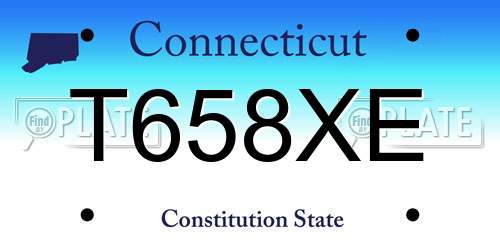T658XE Connecticut License Plate