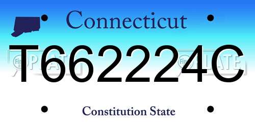 T662224C Connecticut License Plate