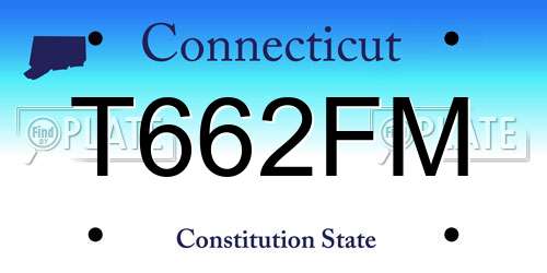 T662FM Connecticut License Plate