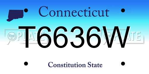 T6636W Connecticut License Plate