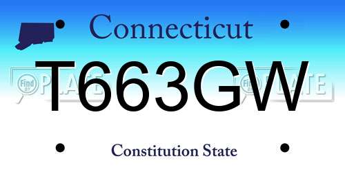 T663GW Connecticut License Plate