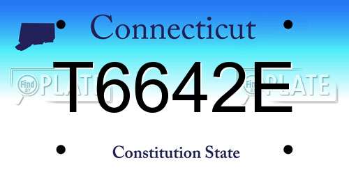 T6642E Connecticut License Plate