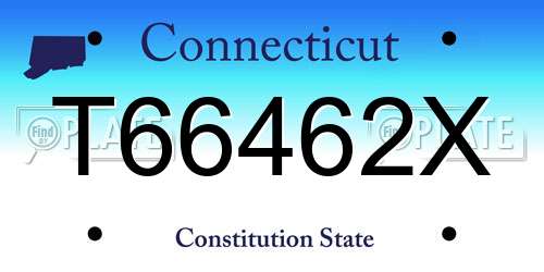 T66462X Connecticut License Plate