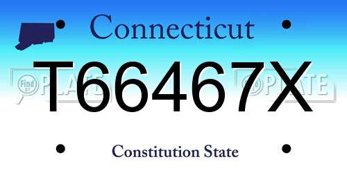 T66467X Connecticut License Plate